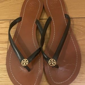 Tory Burch Black Leather Flip Flop